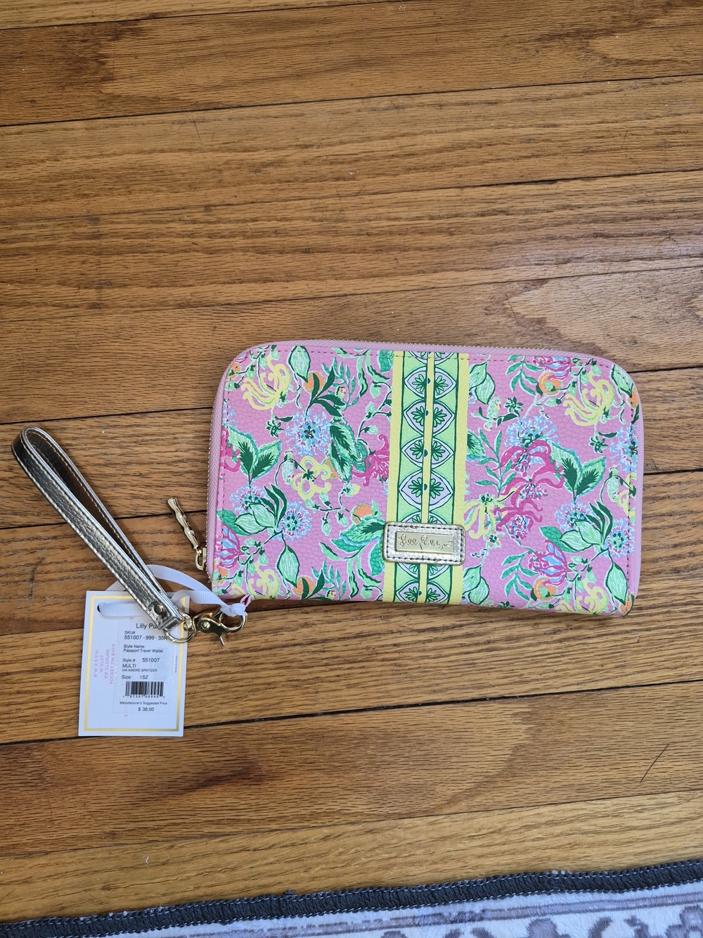 Lilly Pulitzer Pink Floral Zip Wallet Wristlet